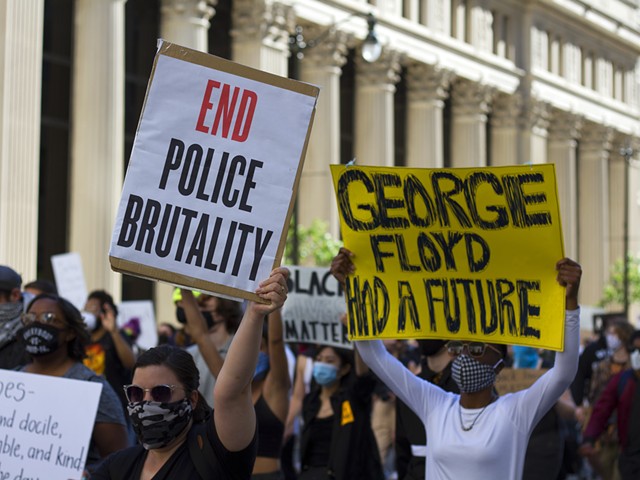 Protesters take to the streets in Detroit following the death of George Floyd.