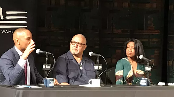 Rev. Horace Sheffield III, center, at the "Weed's Legal ... Now What?" in Detroit.