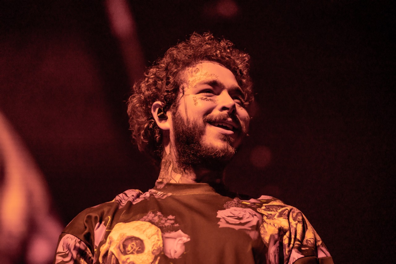 All of Post Malone's face tattoos as seen during his Detroit performance at Little Caesars Arena
