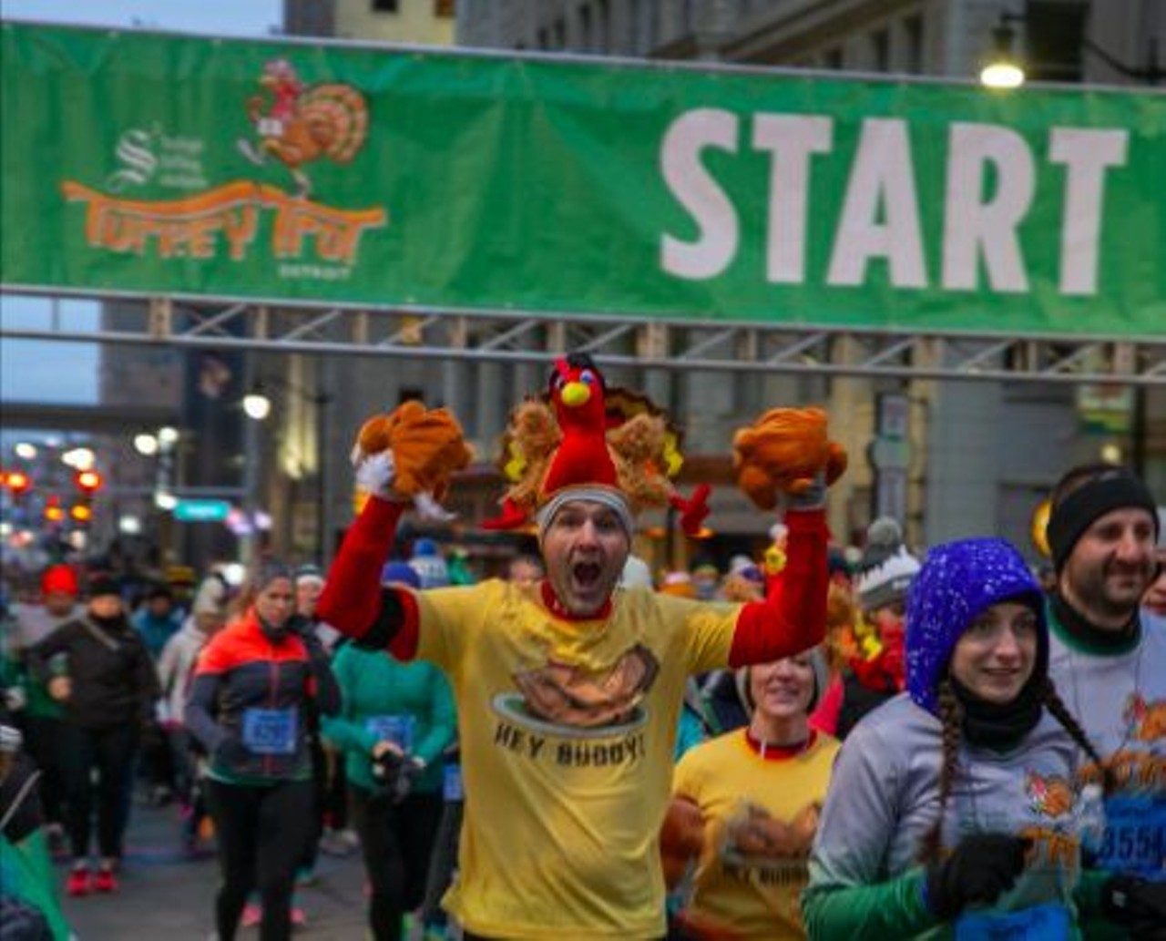 All of the ambitious runners we saw at Detroit's Turkey Trot 5K on Thanksgiving