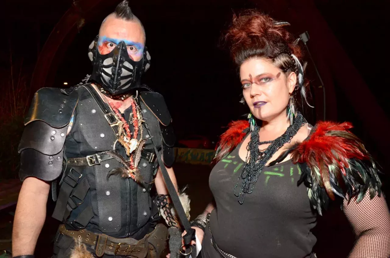 Image: All the apocalyptic cosplayers we saw at the 'Mad Max'-themed party at Tangent Gallery