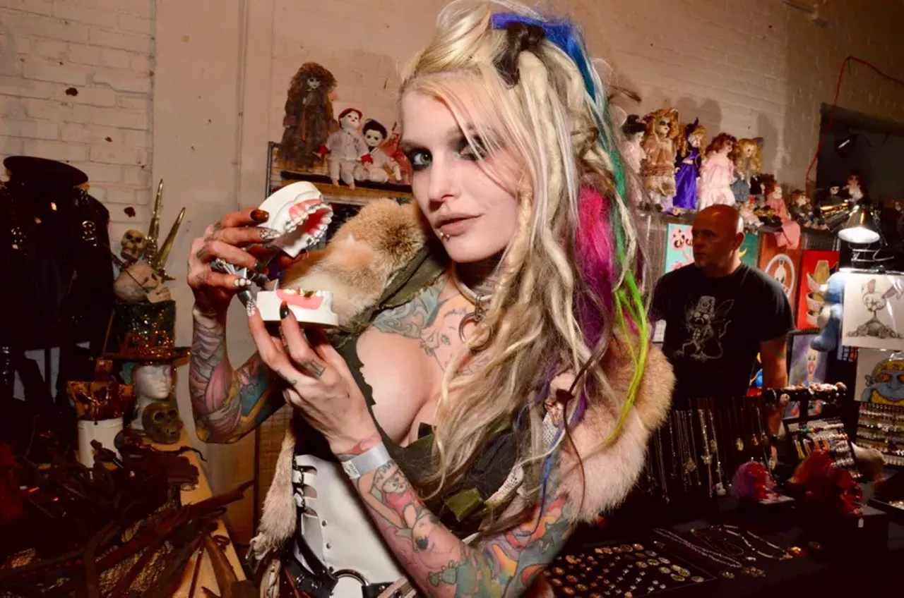 Image: All the apocalyptic cosplayers we saw at the 'Mad Max'-themed party at Tangent Gallery