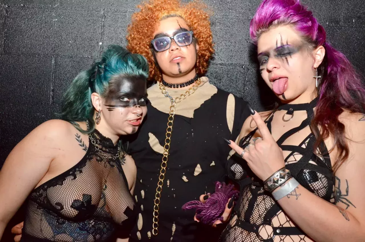 Image: All the apocalyptic cosplayers we saw at the 'Mad Max'-themed party at Tangent Gallery