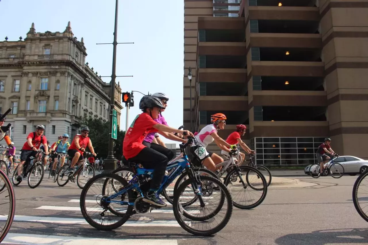 Image: All the happy bikers we saw at Tour de Troit