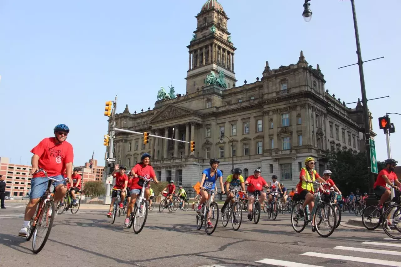Image: All the happy bikers we saw at Tour de Troit