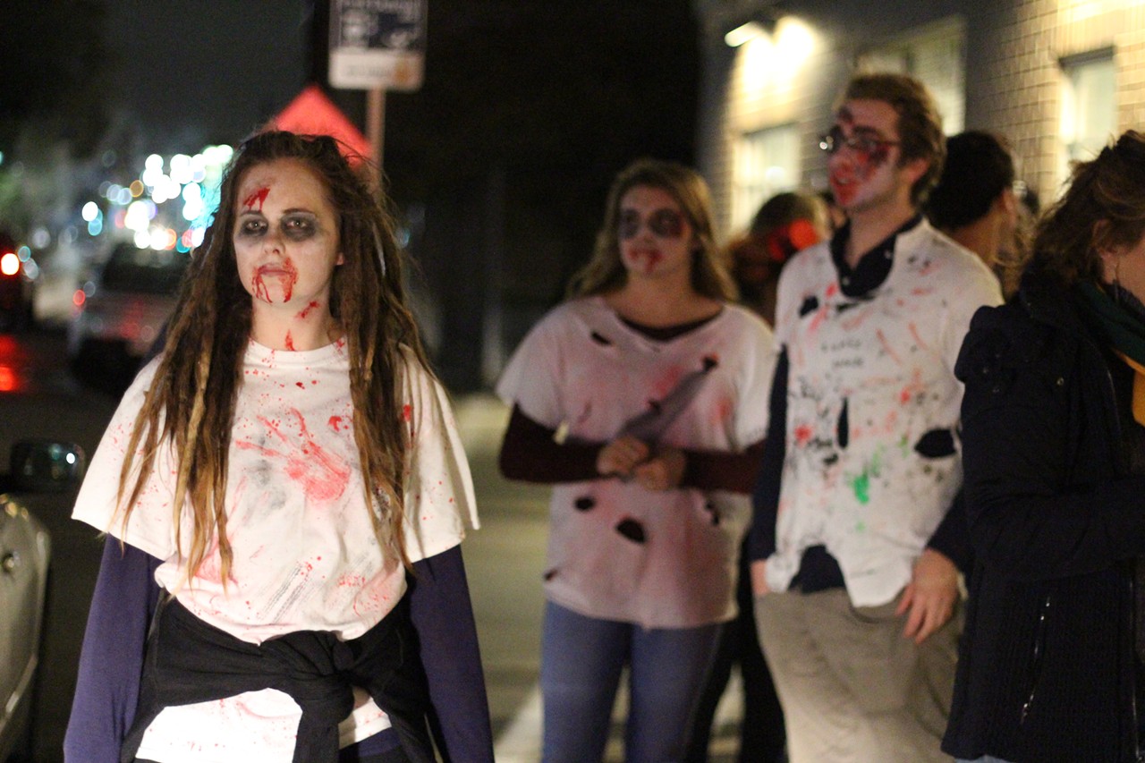 All the walking zombies we saw at Wayne State University's Zombie Parade
