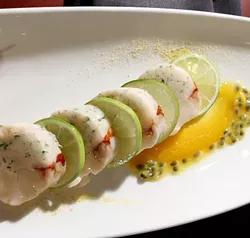 "Chill'n Lobster Layout" with lobster, shrimp, spicy passion fruit and lime from Gastronomy in Southfield.