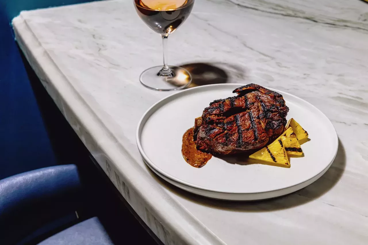 Boneless Ribeye and Grilled Pineapple.