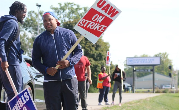 Employees join the picket line at General Motor’s Lansing Redistribution Center as the location was called to strike on September 22, 2023.
