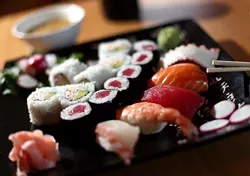 Assorted sushi including a California roll and tuna roll, from Sushi Gallery in Madison Heights. - Robert Widdis