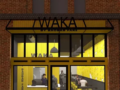 An exterior rendering of the future Waka space at 2465 Russell St.