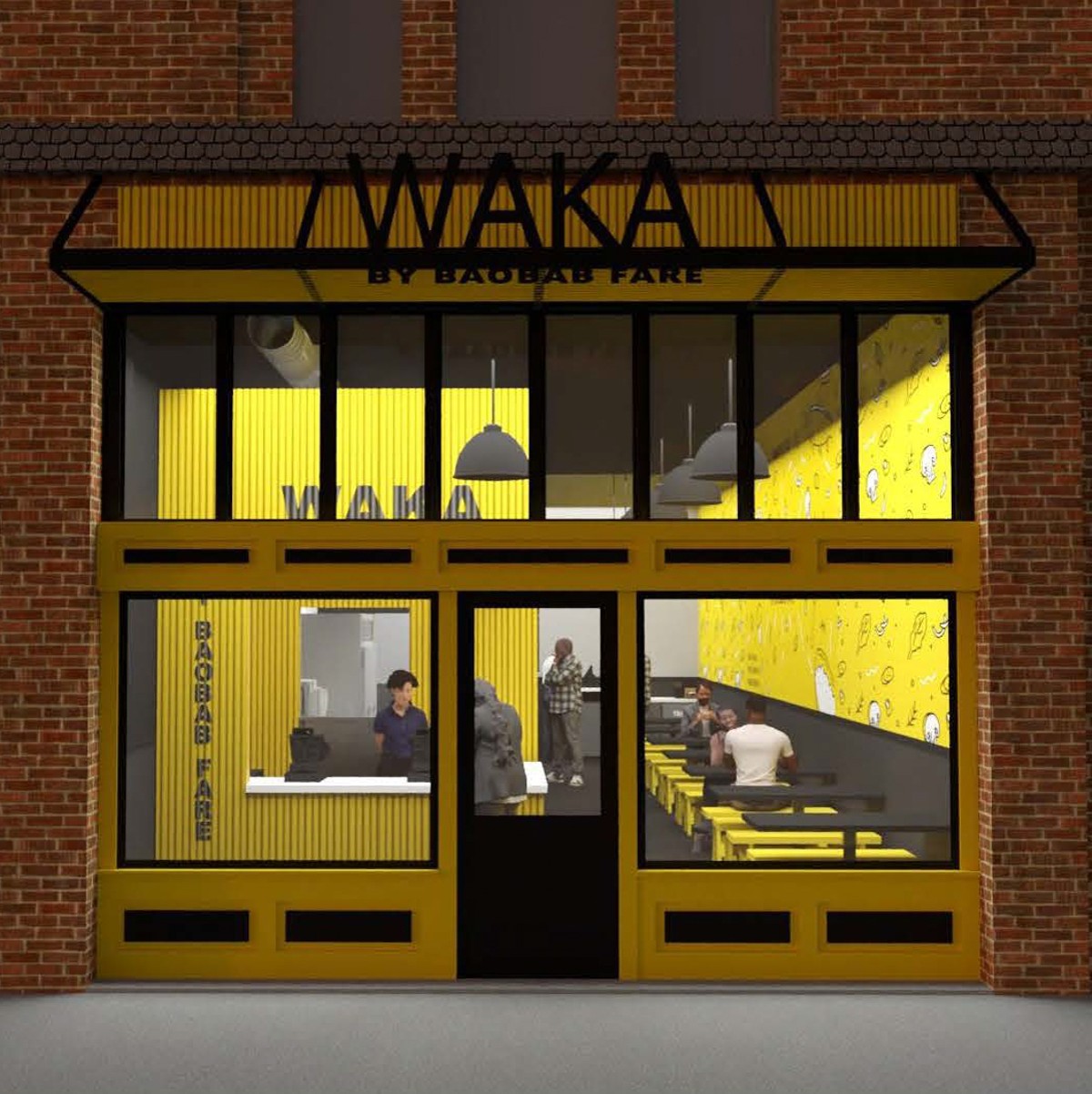 An exterior rendering of the future Waka space at 2465 Russell St.