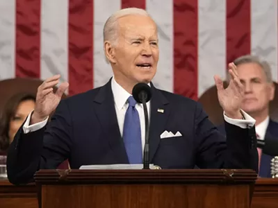 President Joe Biden speaks during his 2023 State of the Union address.