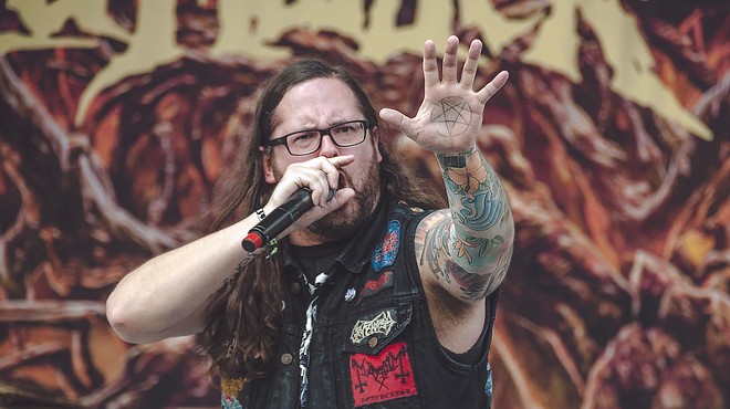 Trevor Strand performing with Black Dahlia Murder at Knotfest Mexico in 2016.