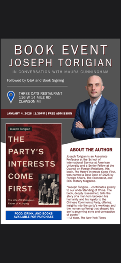 Image: Book event: Joseph Torigian's The Party's Interests Come First: The Life of Xi Zhongxun, Father of Xi Jinping