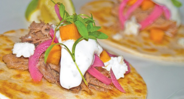 Braised lamb tacos from Tria in Dearborn. - MT photo: Travis R. Wright