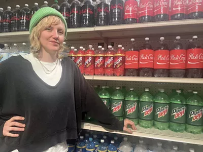 Brooklyn-based artist Robin Frohardt. She made the “Baygo Redbag” pop especially for the Ann Arbor performance of The Plastic Bag Store.