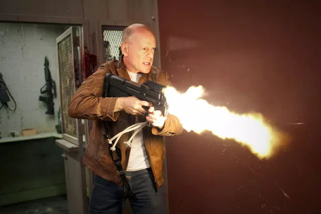 Bruce Willis in Looper, a time-travel thriller.