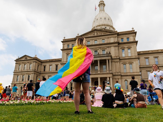 The Michigan Pride rally at the state Capitol in Lansing on June 26, 2022.