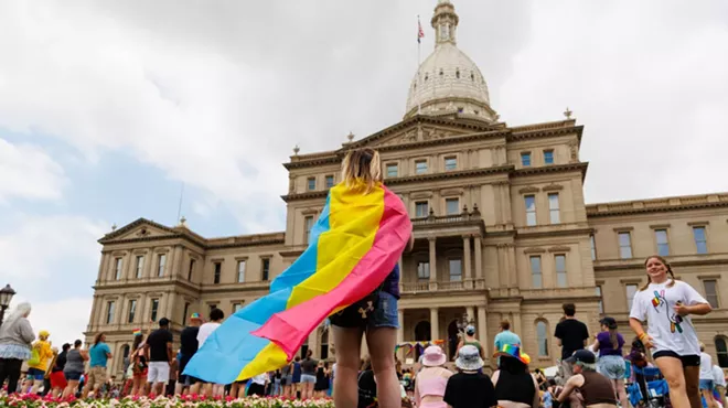 The Michigan Pride rally at the state Capitol in Lansing on June 26, 2022.