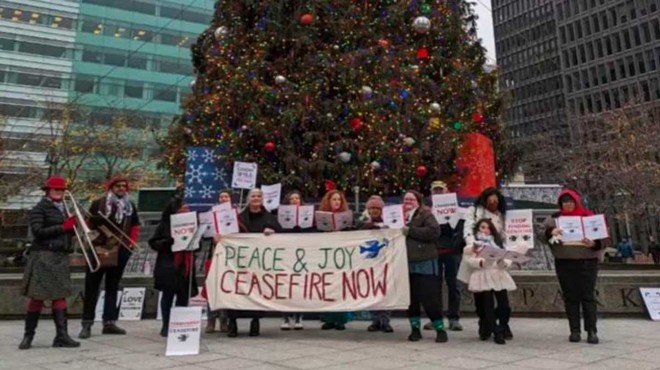 The Detroit Ceasefire Choir says it was kicked out of Campus Martius Park for calling for peace in Gaza.