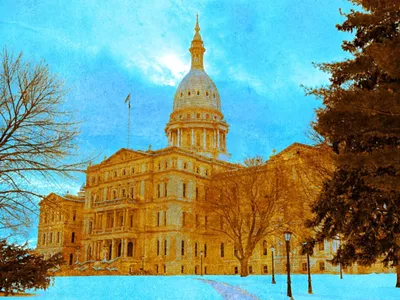 Michigan Capitol graphic.