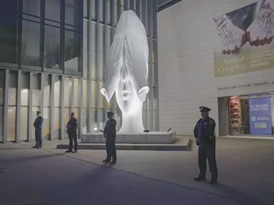 Police respond to a protest at the University of Michigan Museum of Art on Friday.