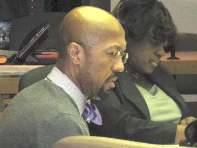 Detroit City Council President Charles Pugh at Monday's non-meeting.