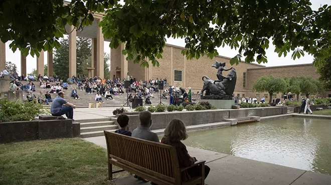 A previous Poolside Performance at Cranbrook Art Museum.