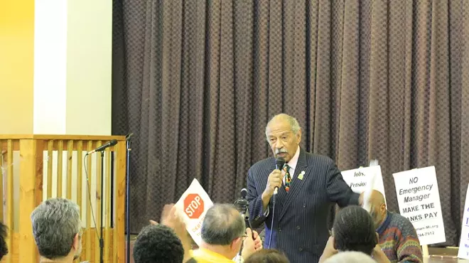 John Conyers speaks at a town hall meeting Sunday, March 2 regarding an alternative proposal to Detroit Emergency Manager Kevyn Orr’s required bankruptcy-exit plan.