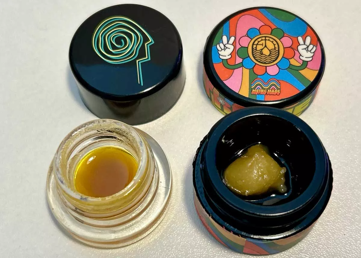 Image: Live resin (left) and live rosin (right).