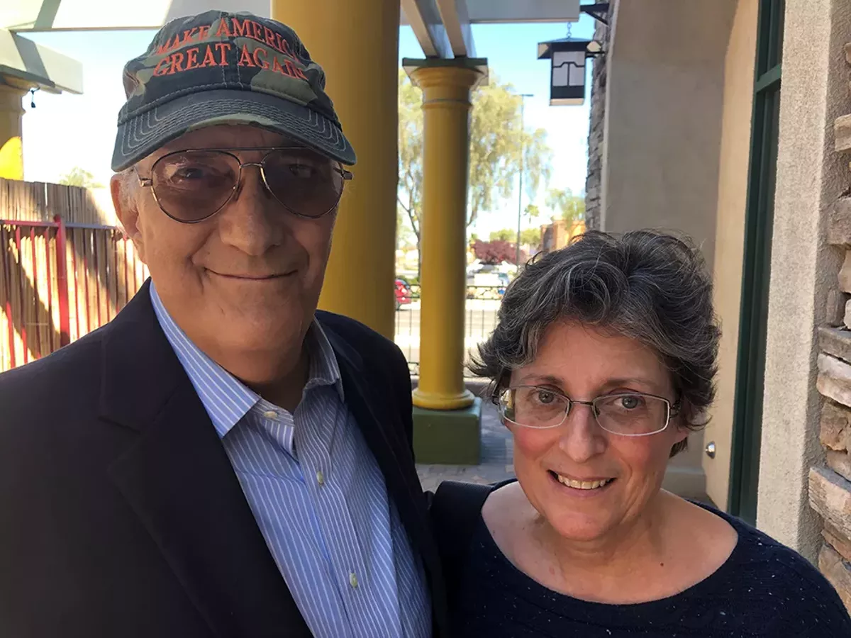 Image: Lee Mueller and his wife Michele Mueller pictured in Las Vegas in 2019.