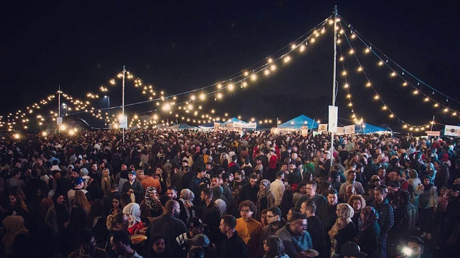 A crowd at Dearborn's Ramadan Suhoor Festival.