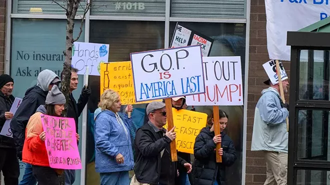 Protesters marched in opposition to President Donald Trump in Detroit earlier this year.
