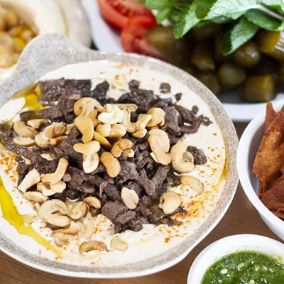 AlTayeb’s fatteh with chunk meat is complemented by those amazing pita chips.