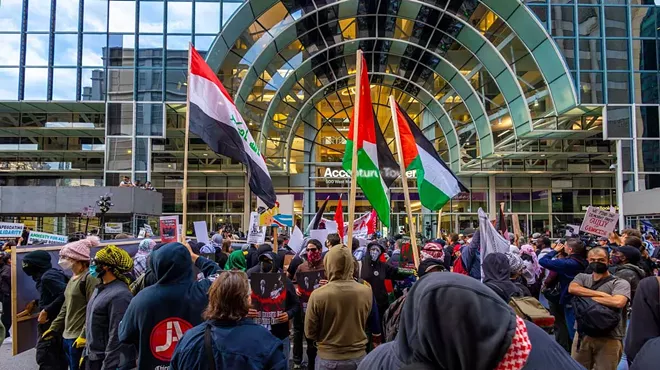 Outside the Democratic National Convention in Chicago, activists protested Israel’s U.S.-backed attack on Gaza.