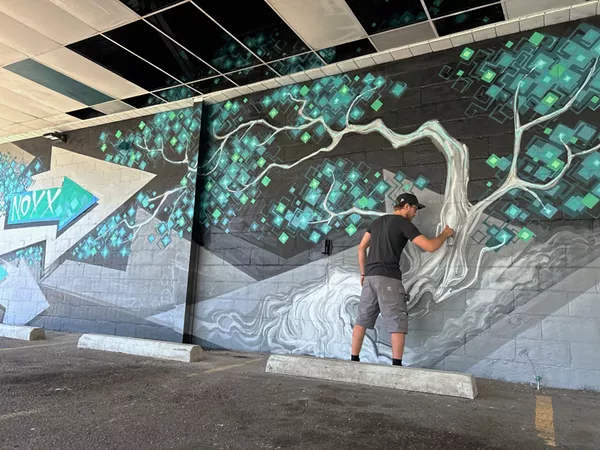 Detroit artist transforms Noxx Cannabis wall in Pleasant Ridge