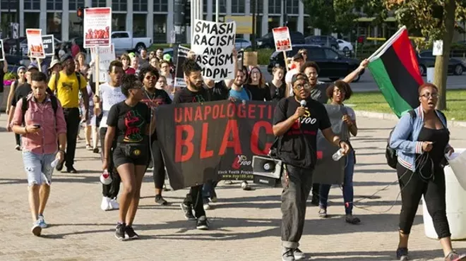 Black Detroiters marching for racial justice.