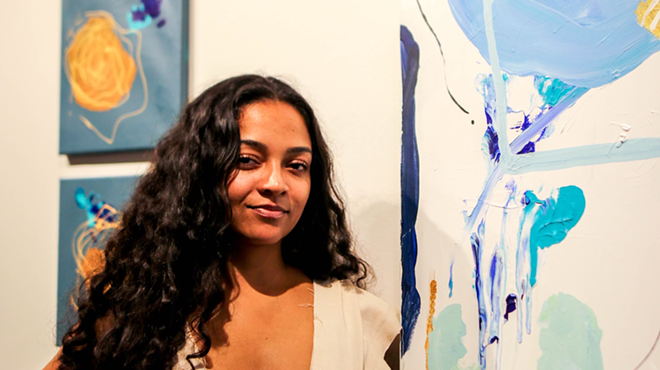 India Solomon at her solo show "Places" at Norwest Gallery of Art.