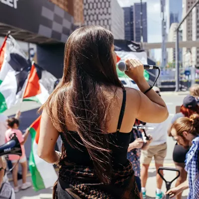 Image: Detroit police scrutinized for handling of pro-Palestinian protesters during Biden visit