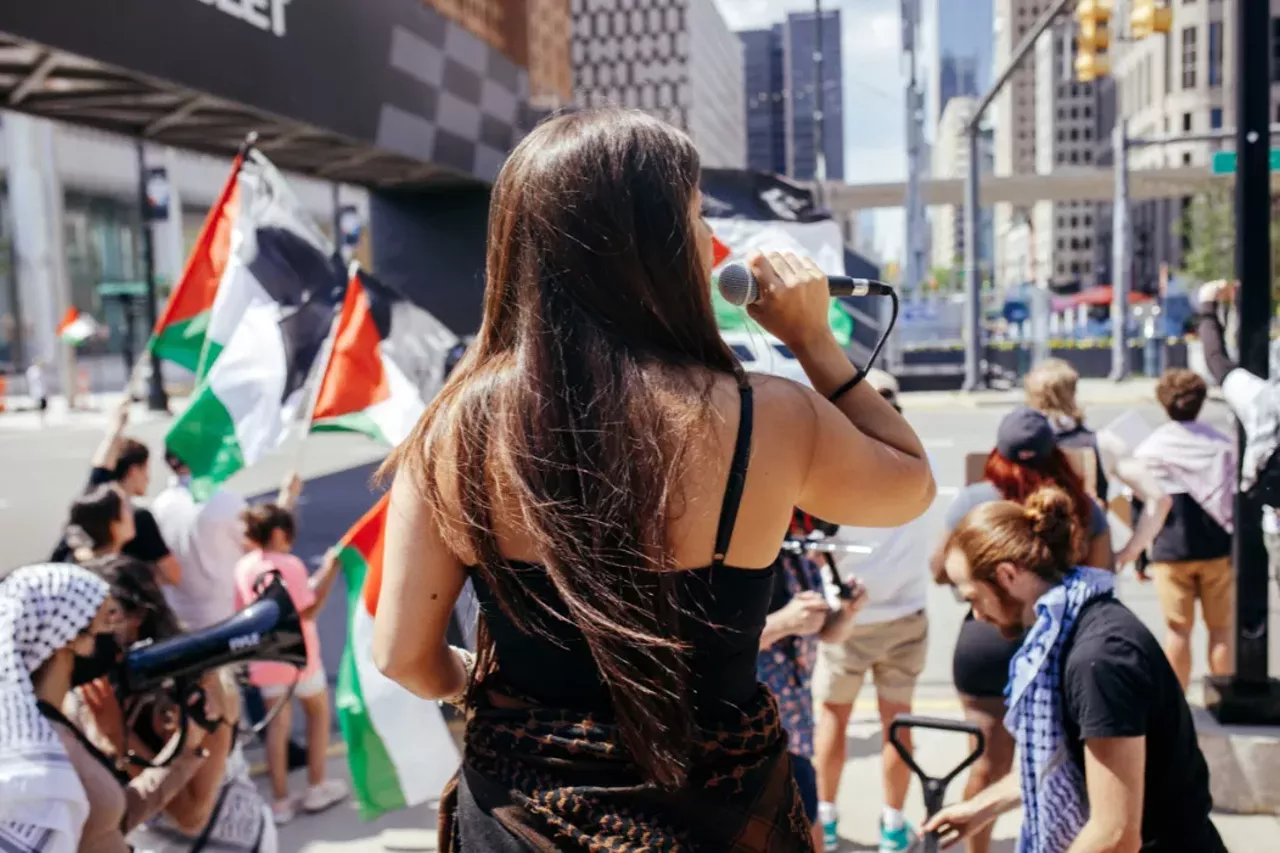 Image: Detroit police scrutinized for handling of pro-Palestinian protesters during Biden visit