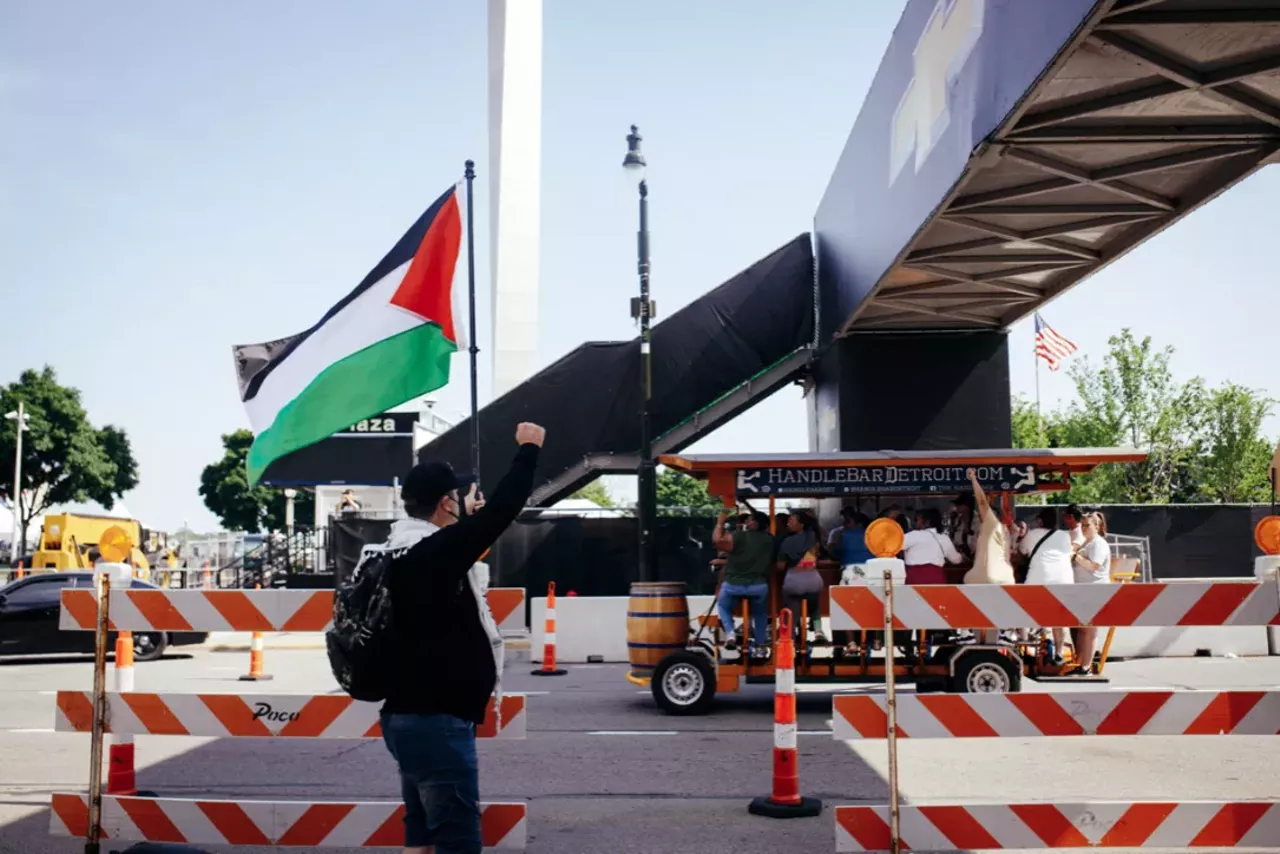 Image: Detroit police scrutinized for handling of pro-Palestinian protesters during Biden visit