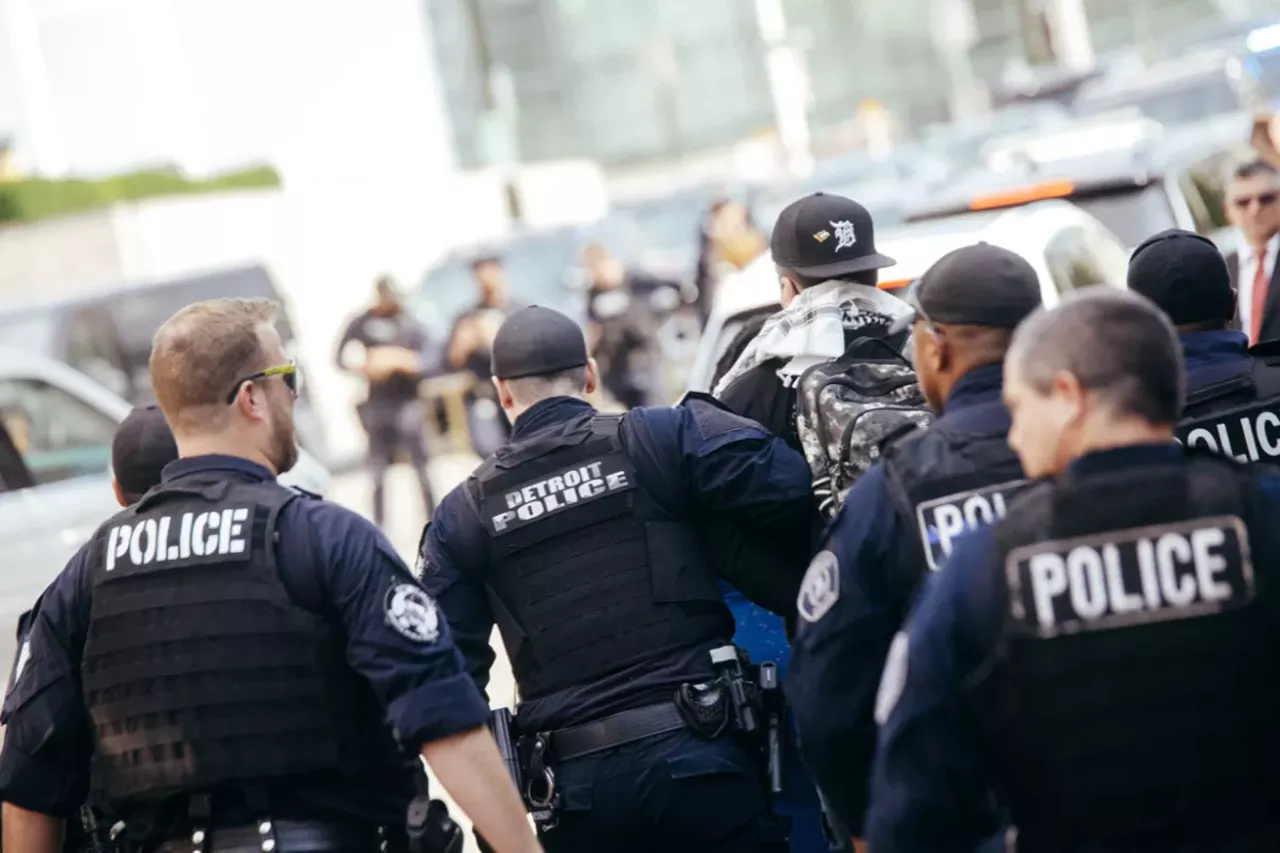 Image: Detroit police scrutinized for handling of pro-Palestinian protesters during Biden visit