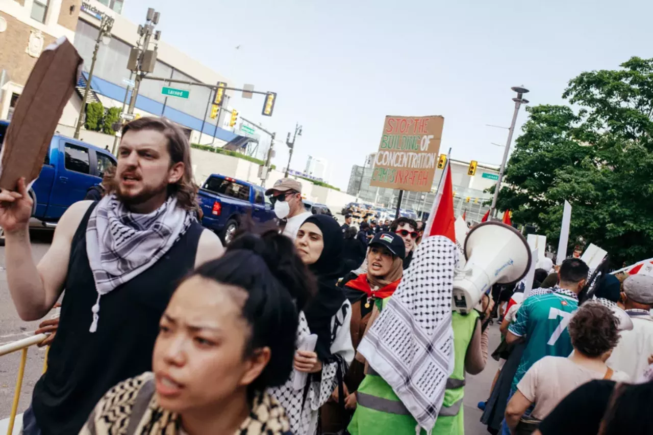 Image: Detroit police scrutinized for handling of pro-Palestinian protesters during Biden visit