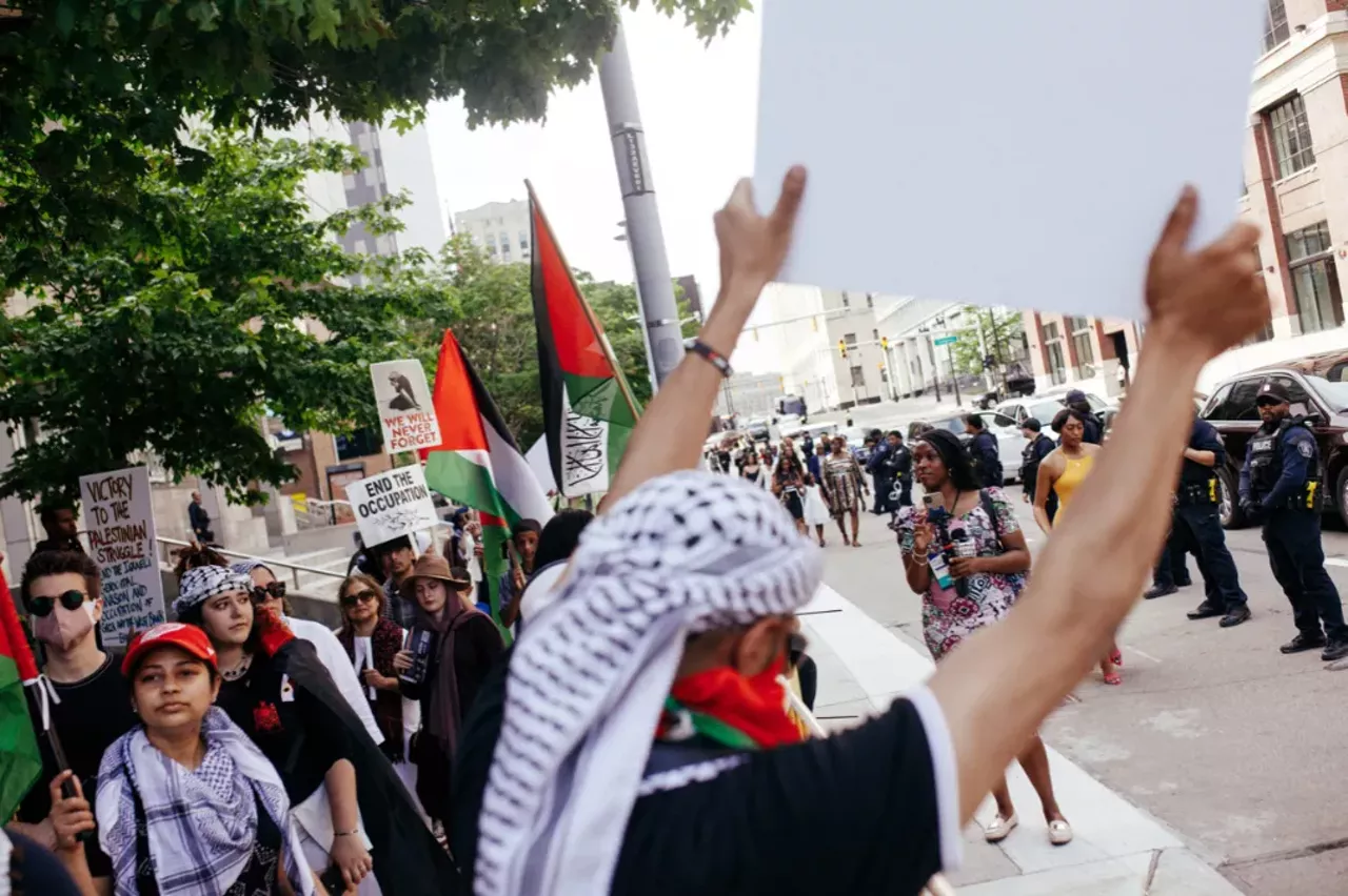 Image: Detroit police scrutinized for handling of pro-Palestinian protesters during Biden visit