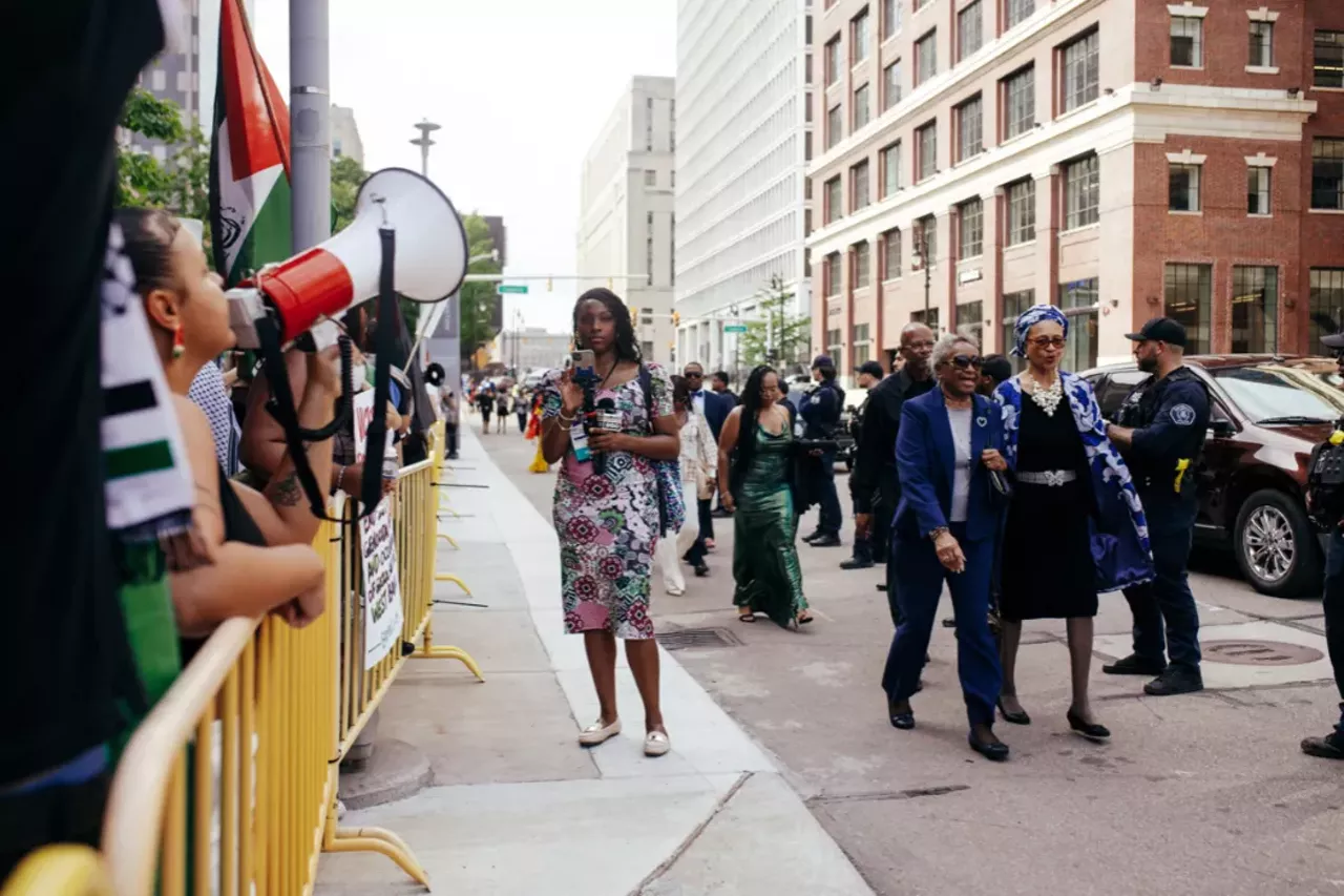 Image: Detroit police scrutinized for handling of pro-Palestinian protesters during Biden visit