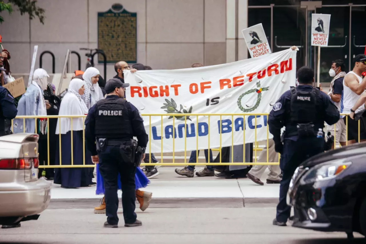 Image: Detroit police scrutinized for handling of pro-Palestinian protesters during Biden visit