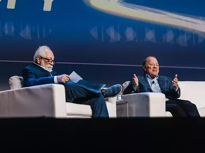 Detroit Mayor Mike Duggan speaks at the Detroit Regional Chamber’s 2025 Detroit Policy Conference in January.