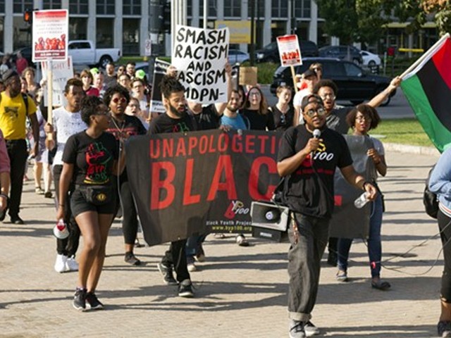 Black Detroiters marching for racial justice.