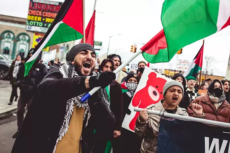 Image: Detroiters march in Banglatown and Hamtramck calling for a ceasefire in Gaza